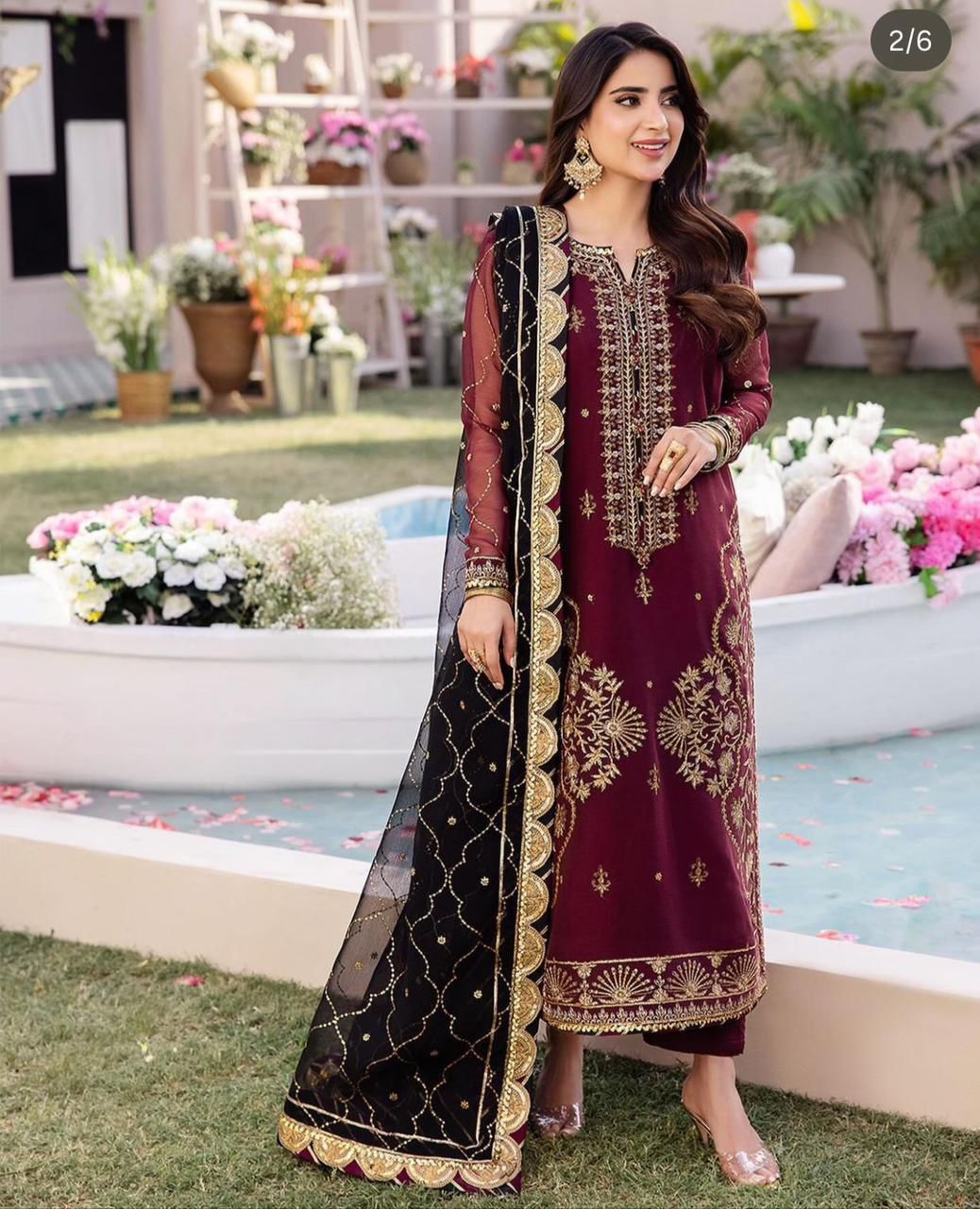 Asim Jofa: 3Piece Formal Chiffon Heavy Embroidery & Ready-to-Wear