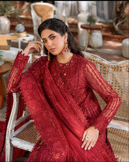 3Piece NET Suit With MALAI Trouser