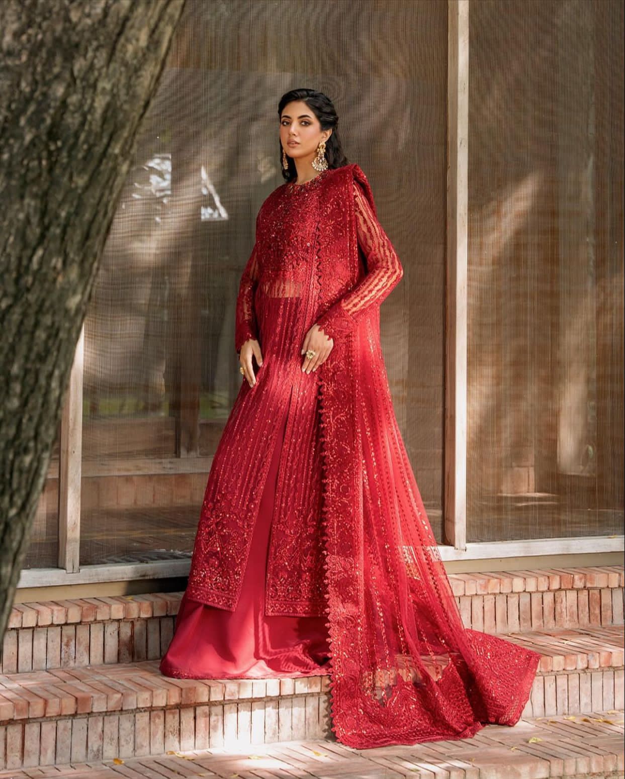 3Piece NET Suit With MALAI Trouser